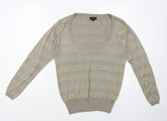 Womens UK Size L Fluid Gold Pullover Jumper