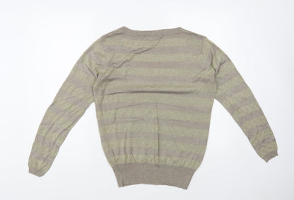 Womens UK Size L Fluid Gold Pullover Jumper