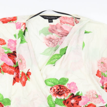 Womens UK Size 12 Dorothy Perkins White Kimono Blouse