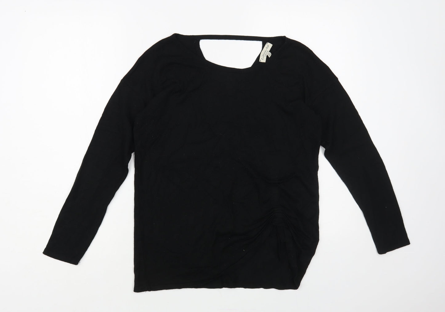 F&F Womens Black Boat Neck Viscose Pullover Jumper Size 10