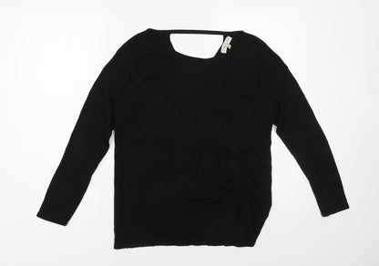F&F Womens Black Boat Neck Viscose Pullover Jumper Size 10
