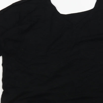 F&F Womens Black Boat Neck Viscose Pullover Jumper Size 10