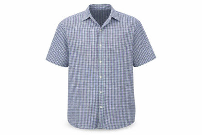 Mens UK Size M Atlantic Bay Blue  Button-Up Short Sleeve Casual Shirt