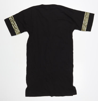Prteworn Womens Black Cotton Tunic T-Shirt Size M Crew Neck - Greece