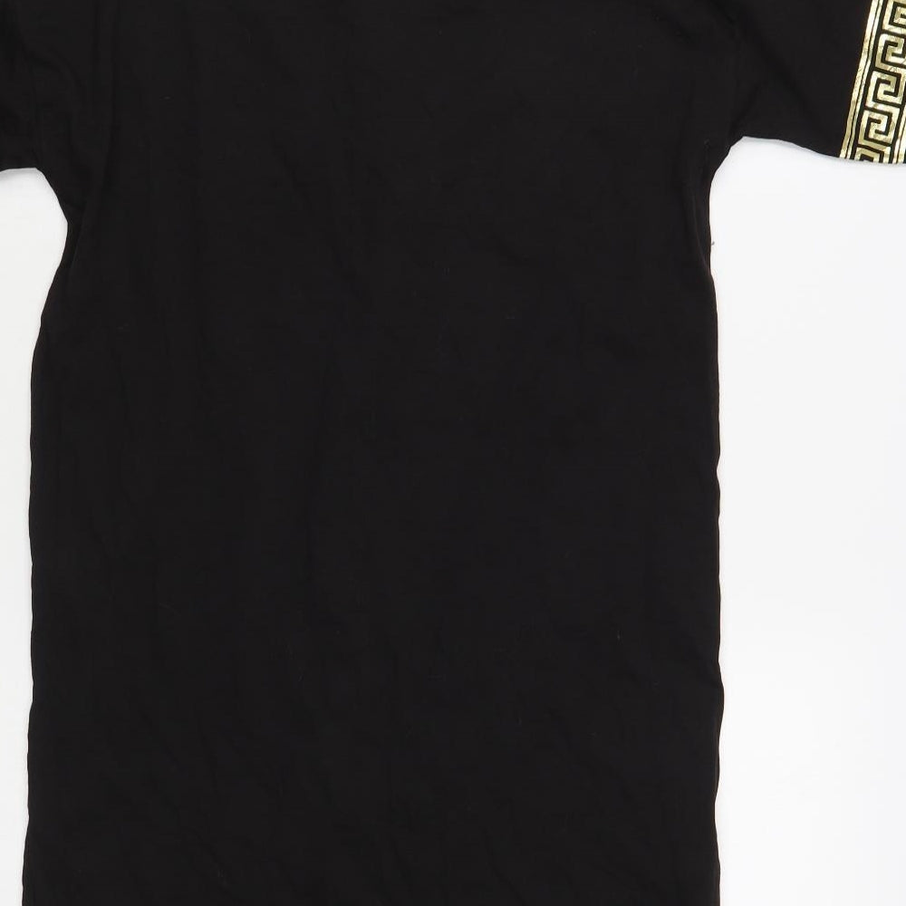Prteworn Womens Black Cotton Tunic T-Shirt Size M Crew Neck - Greece