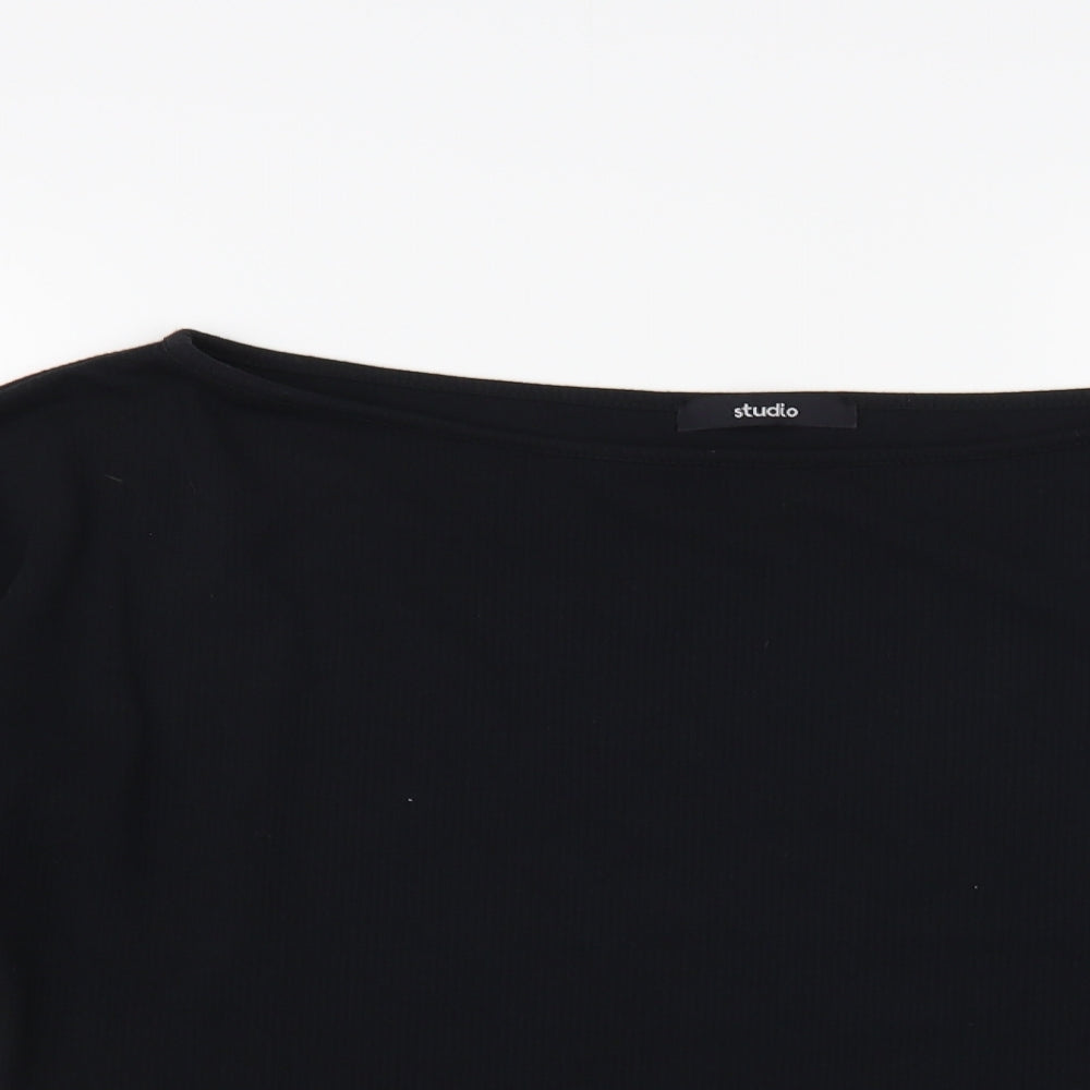Womens UK Size 8 Studio Black Basic Blouse
