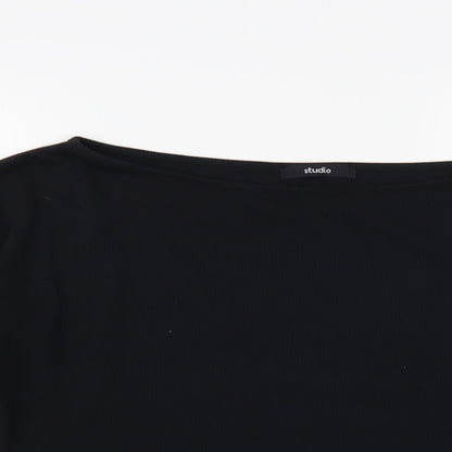 Womens UK Size 8 Studio Black Basic Blouse