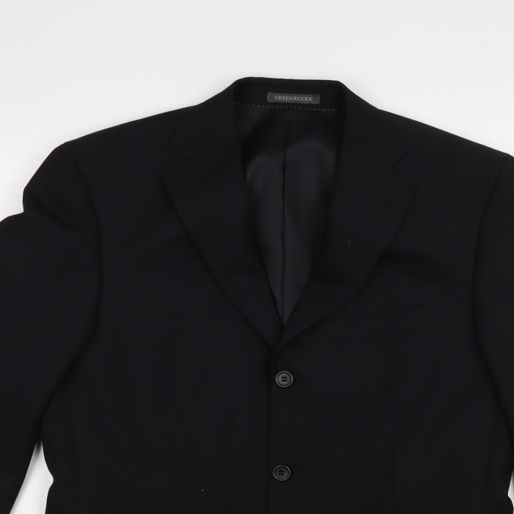 Mens UK Size 38 Greenwoods Regular Black Suit Jacket