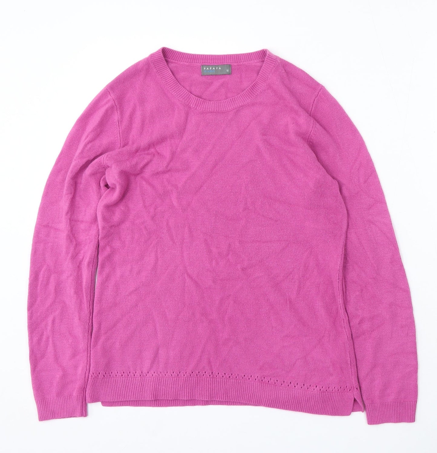 Womens UK Size 12 Papaya Purple Pullover Jumper