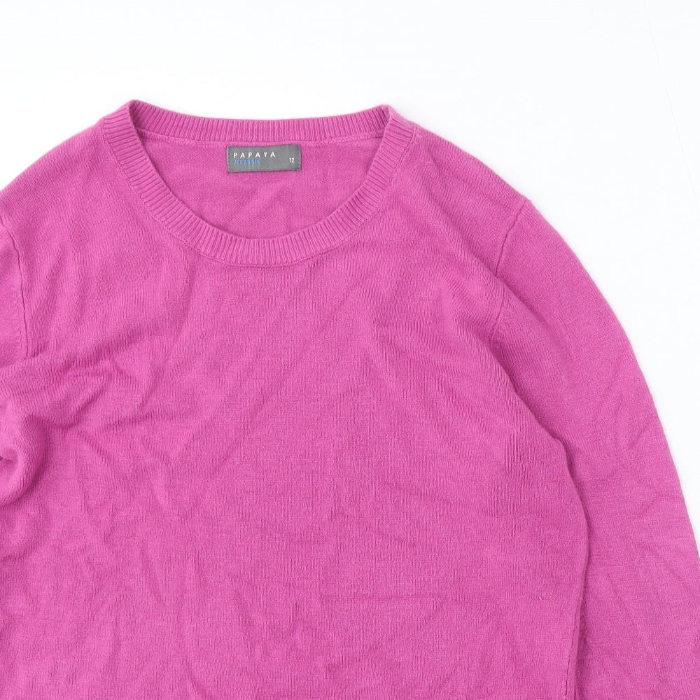 Womens UK Size 12 Papaya Purple Pullover Jumper