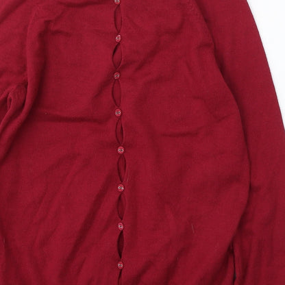 Limited Womens Red Round Neck Cotton Pullover Jumper Size 10
