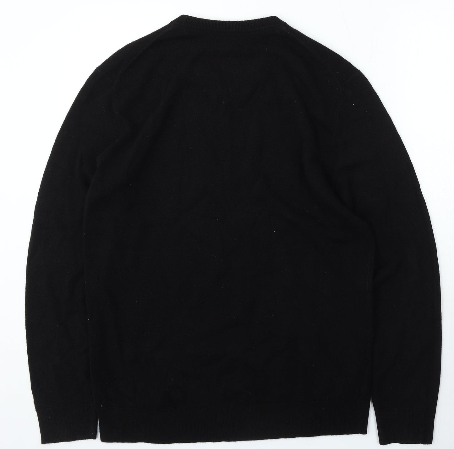 The Collection Mens Black V-Neck Acrylic Pullover Jumper Size L