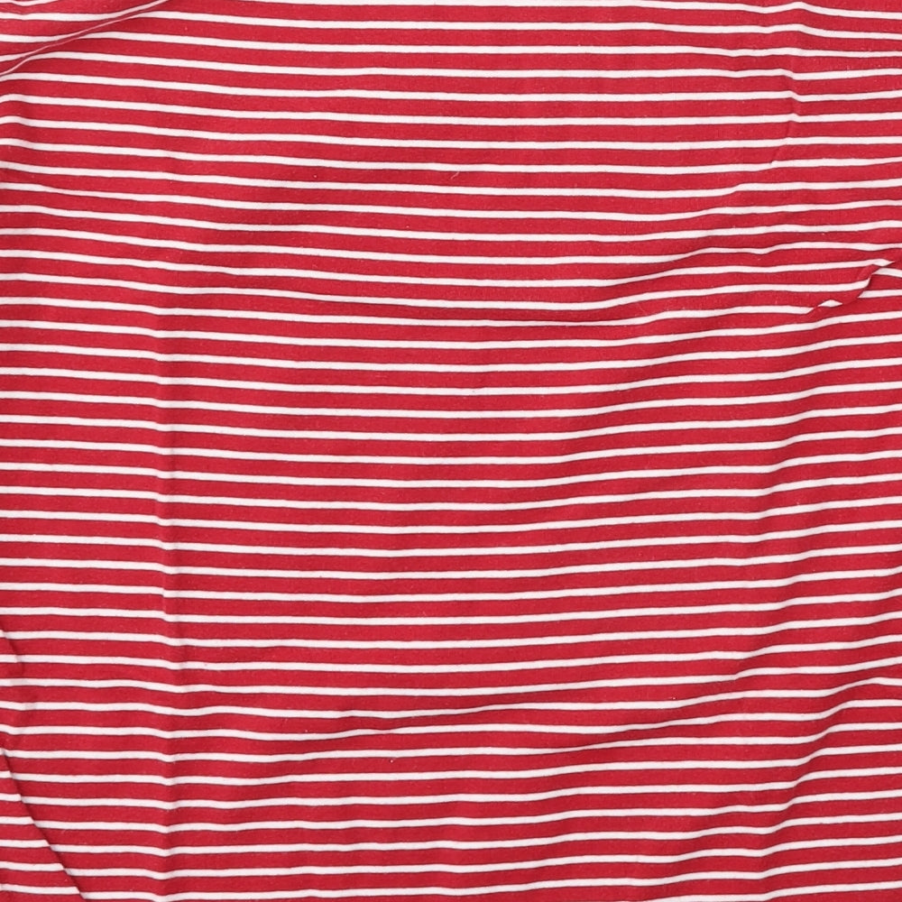 Intuition Womens Red Round Neck Striped Cotton Pullover Jumper Size 16