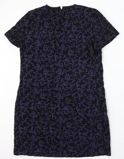 F&F Womens Purple Geometric Polyester Sheath Size 14 Round Neck