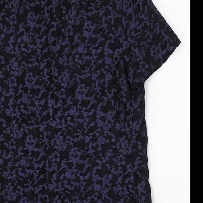 F&F Womens Purple Geometric Polyester Sheath Size 14 Round Neck