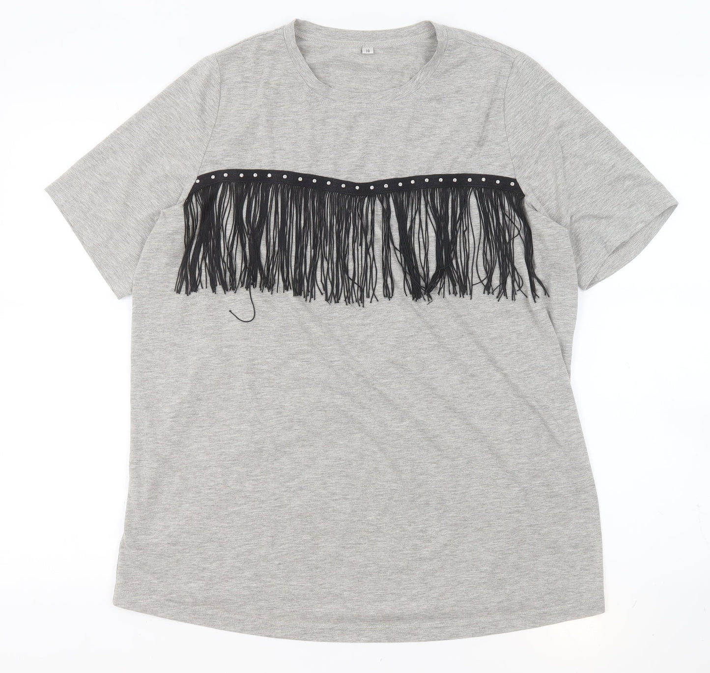 Womens UK Size 16 Preworn Grey Basic T-Shirt