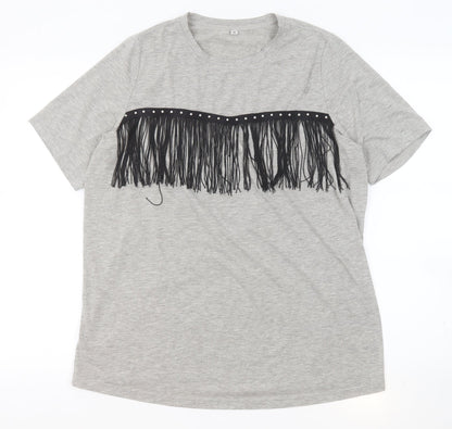 Womens UK Size 16 Preworn Grey Basic T-Shirt