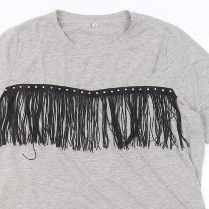 Womens UK Size 16 Preworn Grey Basic T-Shirt
