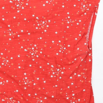 Style and co Womens Red Geometric Cotton Basic Tank Size M V-Neck - stars