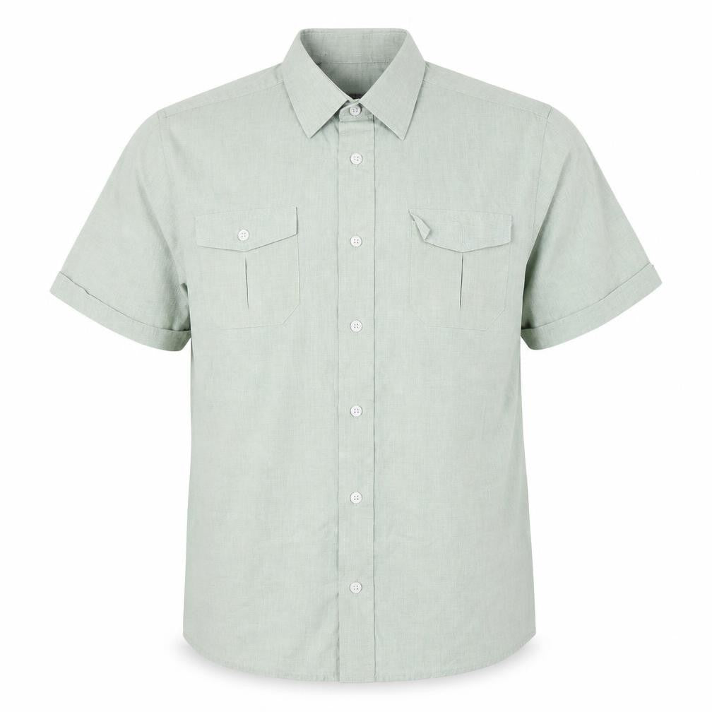 Mens UK Size M Premier Man Green  Button-Up Short Sleeve Casual Shirt