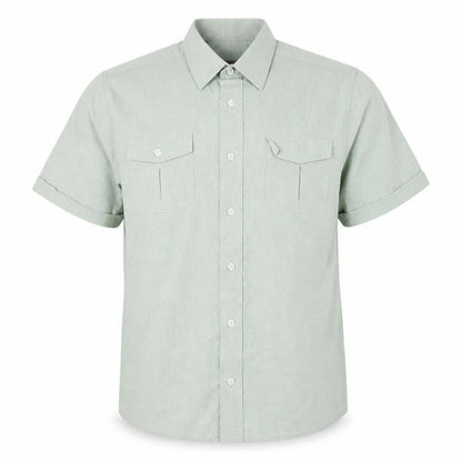 Mens UK Size M Premier Man Green  Button-Up Short Sleeve Casual Shirt