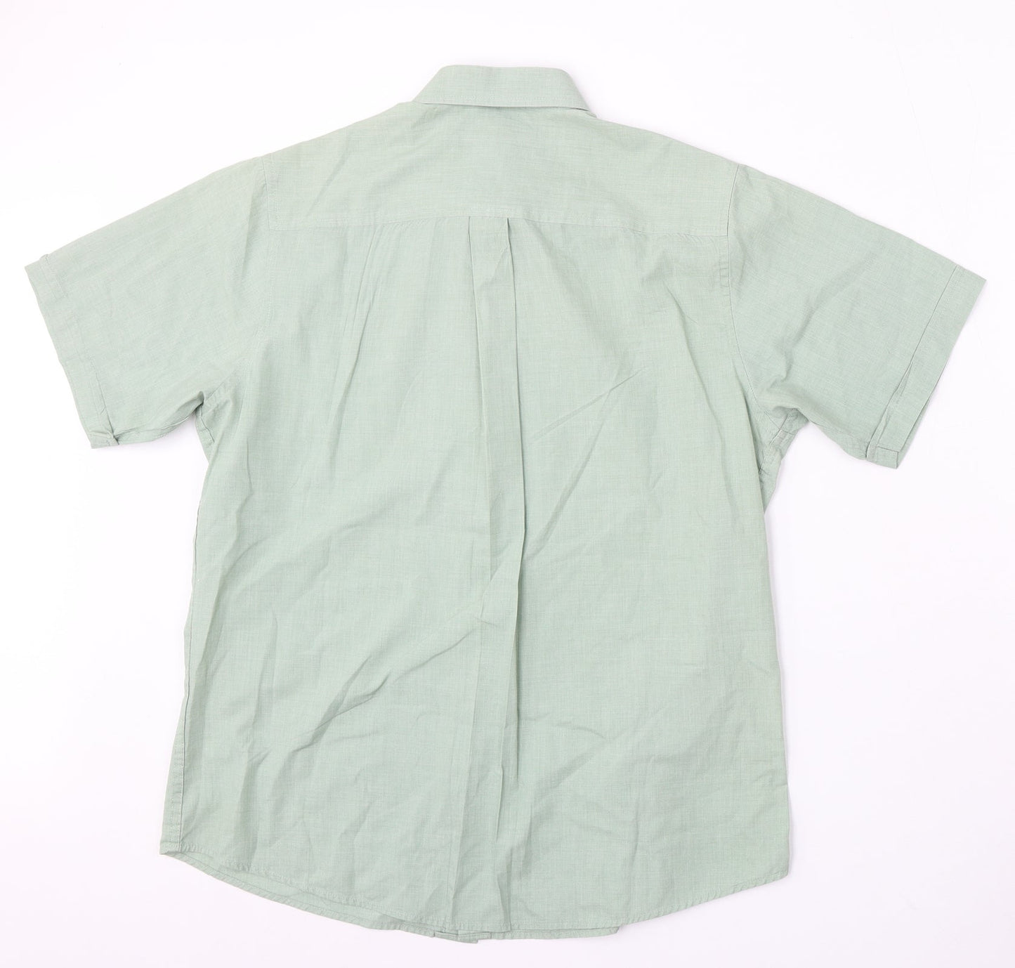 Mens UK Size M Premier Man Green  Button-Up Short Sleeve Casual Shirt