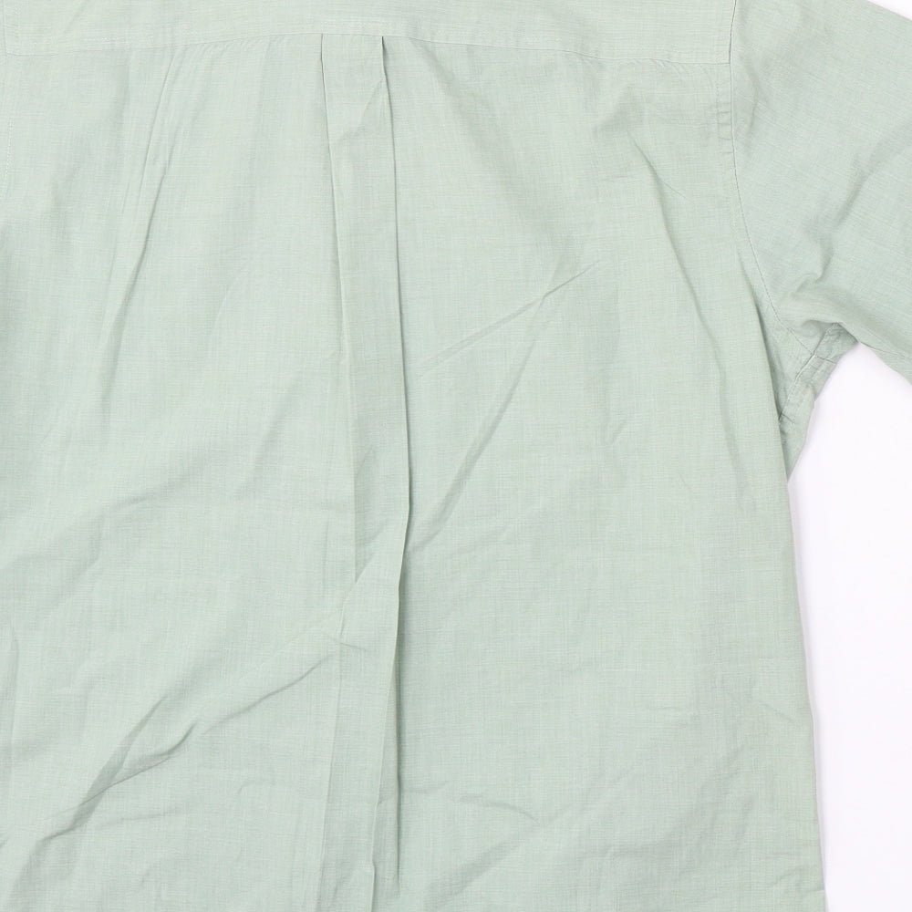Mens UK Size M Premier Man Green  Button-Up Short Sleeve Casual Shirt