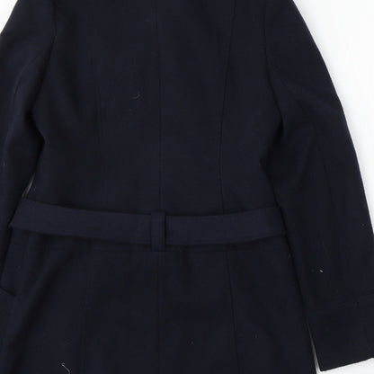 George Womens Blue Pea Coat Coat Size 12 Button