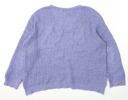 Womens UK Size L JDY Purple Pullover Jumper