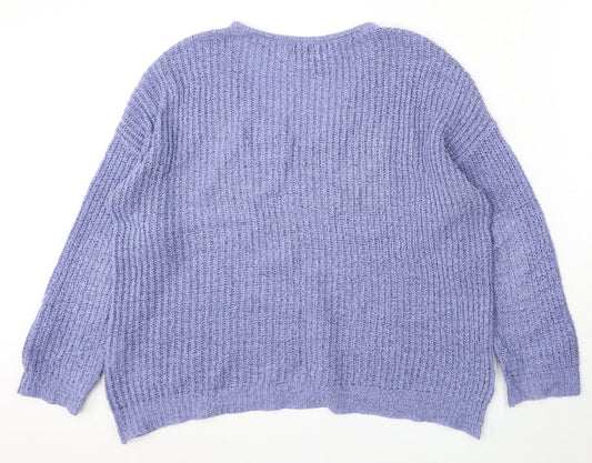 Womens UK Size L JDY Purple Pullover Jumper