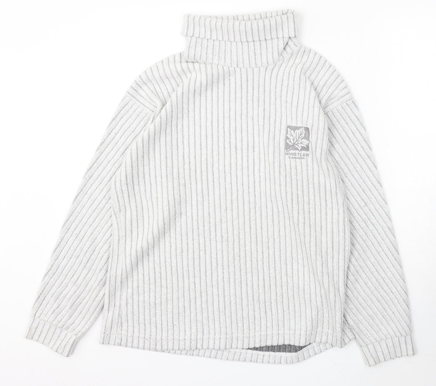 T.O.S.H Womens Grey Roll Neck Striped Cotton Pullover Jumper Size S