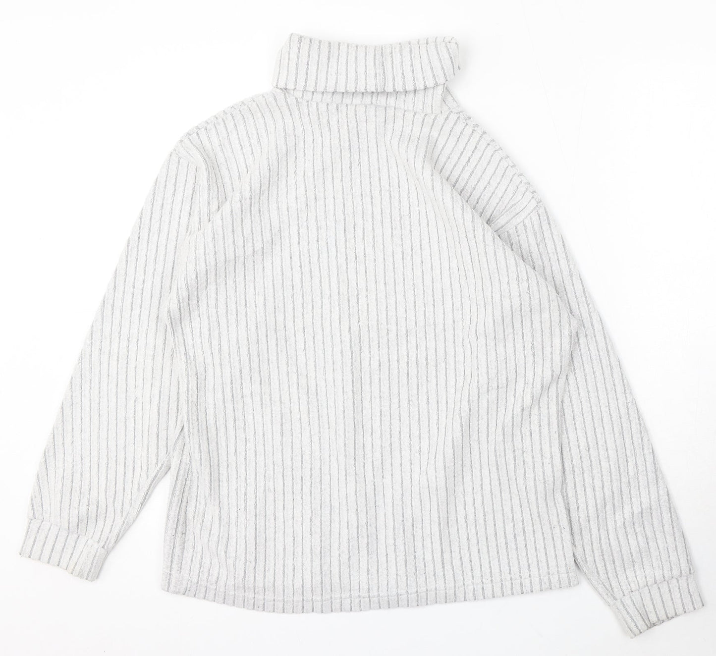 T.O.S.H Womens Grey Roll Neck Striped Cotton Pullover Jumper Size S