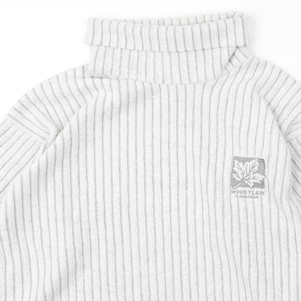 T.O.S.H Womens Grey Roll Neck Striped Cotton Pullover Jumper Size S