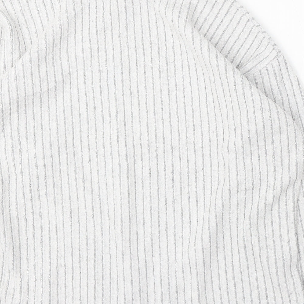 T.O.S.H Womens Grey Roll Neck Striped Cotton Pullover Jumper Size S