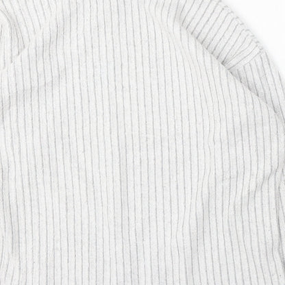 T.O.S.H Womens Grey Roll Neck Striped Cotton Pullover Jumper Size S