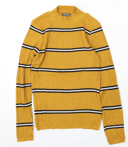 Primark Womens Multicoloured Round Neck Striped Polyester Pullover Jumper Size 12