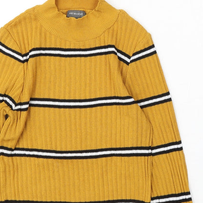 Primark Womens Multicoloured Round Neck Striped Polyester Pullover Jumper Size 12