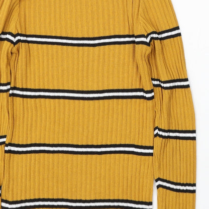 Primark Womens Multicoloured Round Neck Striped Polyester Pullover Jumper Size 12