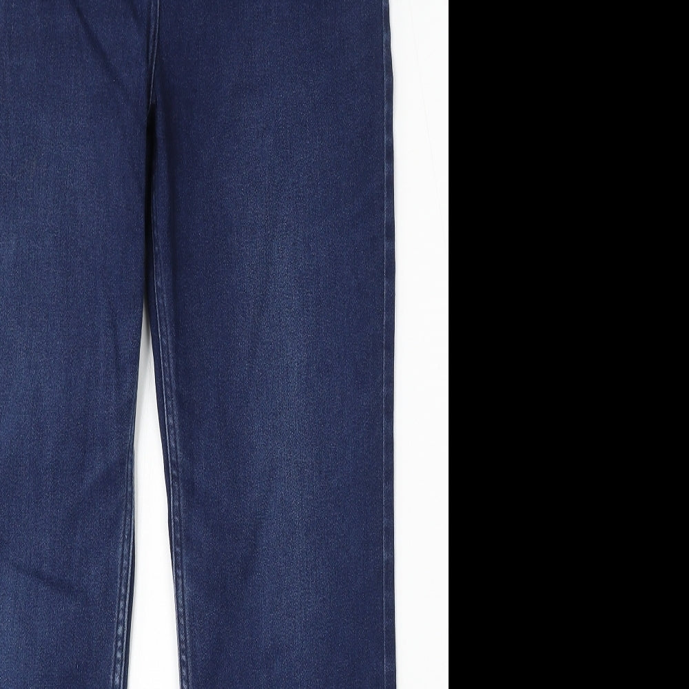 Per Una Womens Blue Polyester Straight Jeans Size 32 L29 in Regular Button