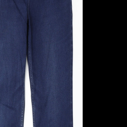 Per Una Womens Blue Polyester Straight Jeans Size 32 L29 in Regular Button