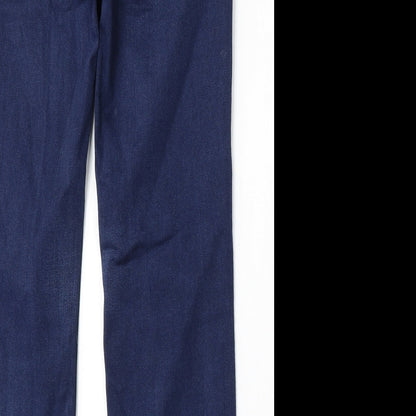 Per Una Womens Blue Polyester Straight Jeans Size 32 L29 in Regular Button