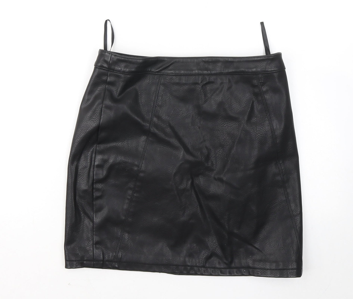 Dorothy Perkins Womens Black Polyester A-Line Skirt Size 8