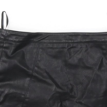 Dorothy Perkins Womens Black Polyester A-Line Skirt Size 8
