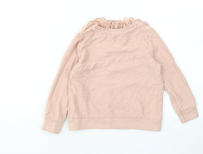 George Girls Pink Cotton Pullover Sweatshirt Size 2-3 Years
