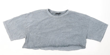 ASOS Womens Blue Cotton Basic T-Shirt Size 14 Round Neck