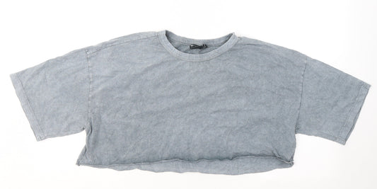 ASOS Womens Blue Cotton Basic T-Shirt Size 14 Round Neck
