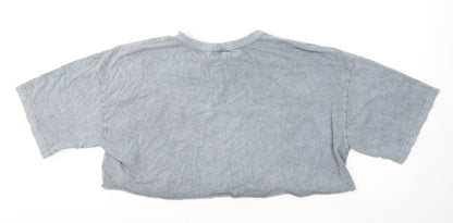 ASOS Womens Blue Cotton Basic T-Shirt Size 14 Round Neck