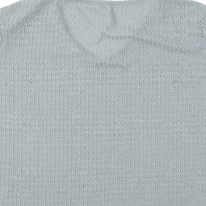 SheIn Womens Blue Polyester Basic T-Shirt Size L V-Neck