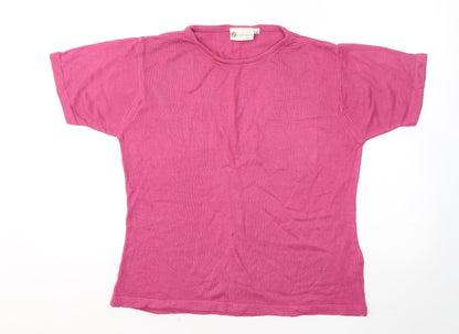 Womens UK Size M Janique Pink Basic T-Shirt