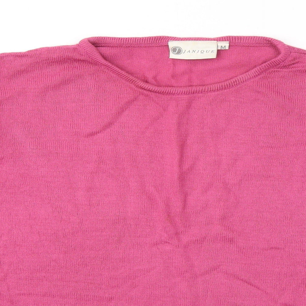 Womens UK Size M Janique Pink Basic T-Shirt